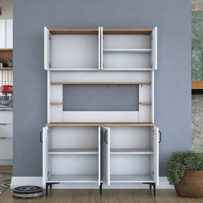 Hanah Home Armario Multiusos Nogal y Blanco JE176 - 3398